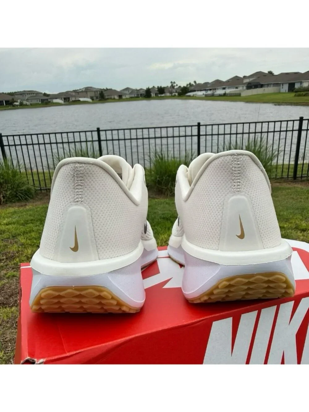 * 10 WOMEN'S NIKE QUEST 6 PHANTOM / BEIGE GOLD BLACK FD6034-003 RUNNING SHOES - Picture 5 of 8